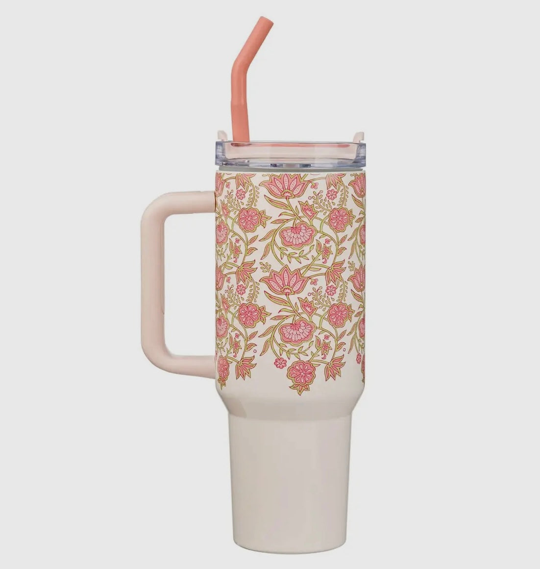 Pink Spring Floral Tumbler Psalms 46:10