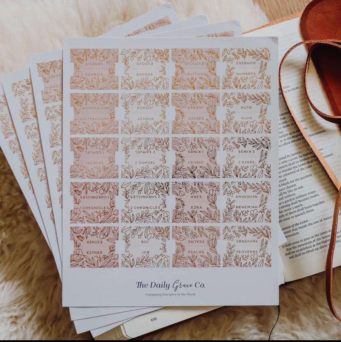 Gold Foil Bible Tabs | Dusty Pink