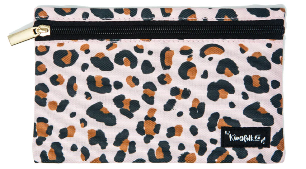 Cheetah Pencil + Pen + Highlighter Pouch
