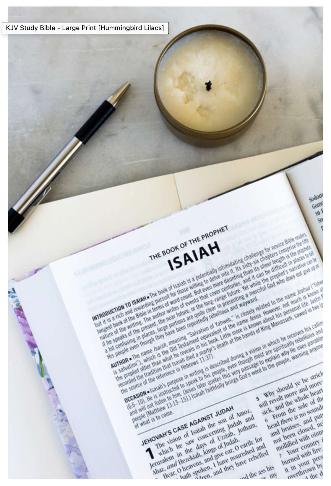 KJV Study Bible, Large Print, Hummingbird Lilacs