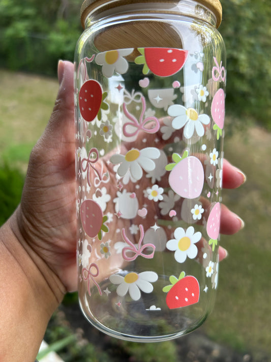 Strawberry, Daisies & Bows Tumbler