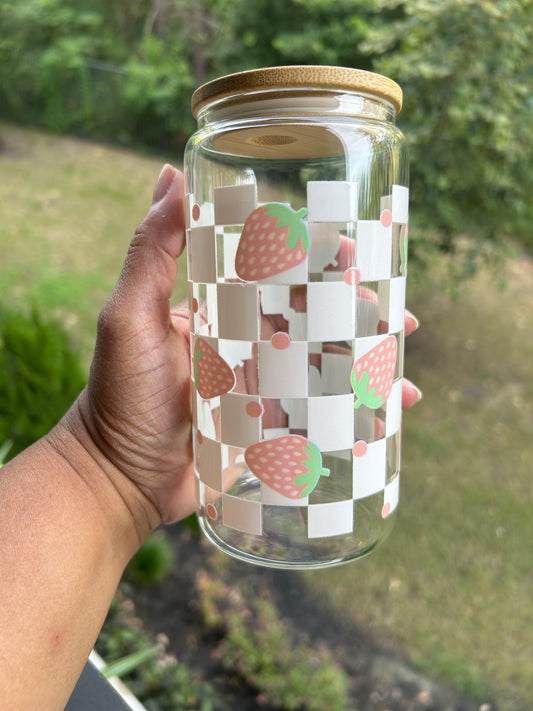 Strawberry Checker Tumbler