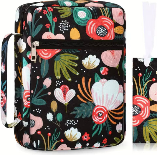 Black Floral Bible Cover