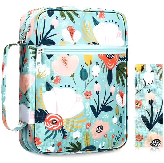 Teal Floral Bible Cover