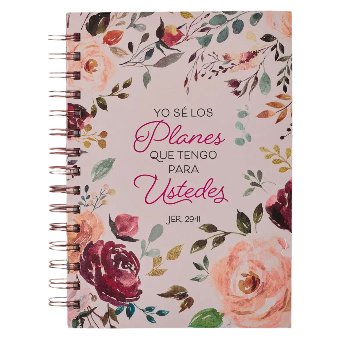 Diario Espiral Rosado Floral Los Planes Jer 29:11