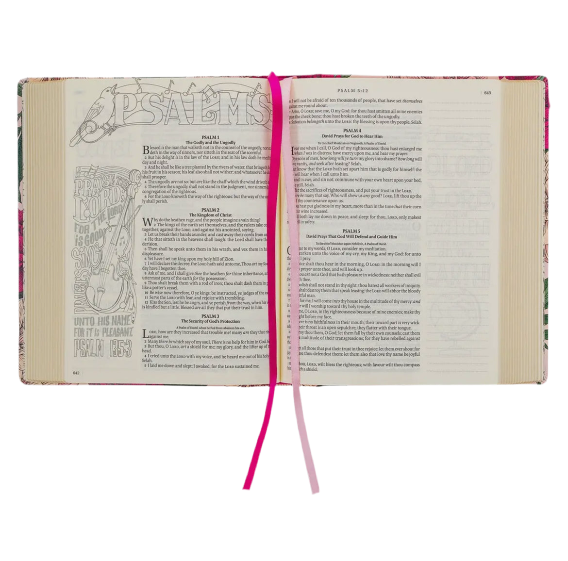 KJV My Creative Bible Hardcover, Pink Floral Print