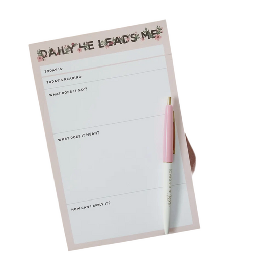Daily He Leads Me Notepad | Wildflower