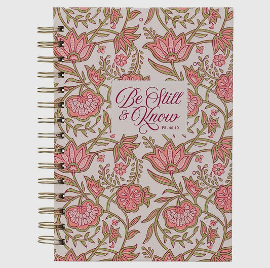 Pink Spring Floral Journal Psalms 46:10