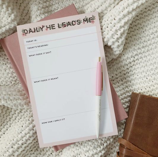 Daily He Leads Me Notepad | Wildflower