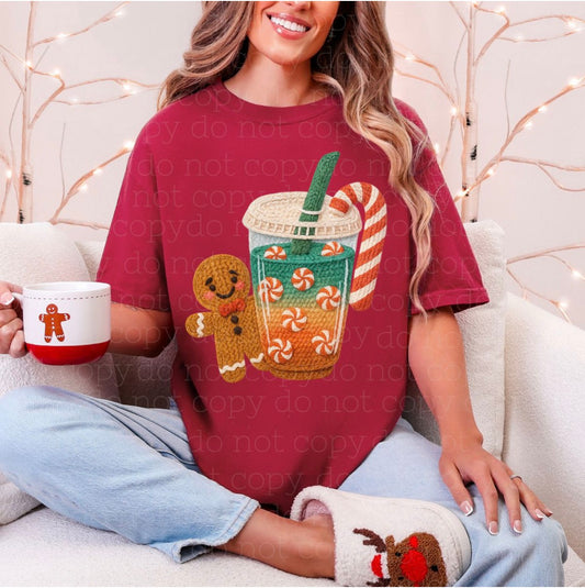 Gingerbread Man & Candy Cane Coffee T-Shirt