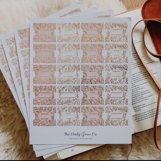 Gold Foil Bible Tabs | Dusty Pink